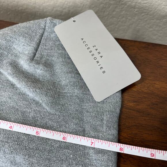 Zara heather gray GOOD LIFE CHOICES Beanie size M baddie college mininals - Picture 9 of 11